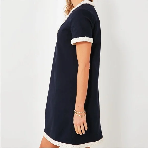 NWT Tuckernuck Navy Bow Olivia Dress with Cream Trim size XL - Picture 5 of 7